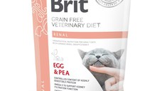 BRIT GF Veterinary Diet Renal, Ou și Mazăre, dietă veterinară pisici, hrană uscată fără cereale, afecțiuni renale, 400g