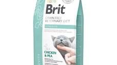 BRIT GF Veterinary Diet Struvite, Pui cu Mazăre, dietă veterinară pisici, hrană uscată fără cereale, afecțiuni urinare (struviți), 5kg