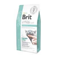 BRIT GF Veterinary Diet Struvite, Pui cu Mazăre, dietă veterinară pisici, hrană uscată fără cereale, afecțiuni urinare (struviți), 5kg - 1