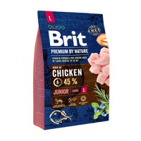 BRIT Premium By Nature Junior Large Breed, L, Pui, hrană uscată câini junior, 3kg - 1