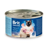 BRIT Premium By Nature, Păstrăv și Ficat, conservă hrană umedă fără cereale pisici, (pate), 200g - 1