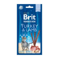 BRIT Premium By Nature, recompense fără cereale pisici, batoane, Curcan și Miel, 3buc - 1