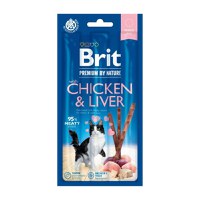 BRIT Premium By Nature, recompense fără cereale pisici, batoane, Pui și Ficat, 3buc - 1