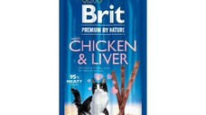 BRIT Premium By Nature, recompense fără cereale pisici, batoane, Pui și Ficat, 3buc