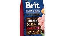 BRIT Premium By Nature Senior Large Breed, L-XL, Pui, hrană uscată câini senior, 15kg