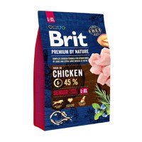 BRIT Premium By Nature Senior Large Breed, L-XL, Pui, hrană uscată câini senior, 3kg - 1