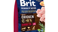 BRIT Premium By Nature Senior Large Breed, L-XL, Pui, hrană uscată câini senior, 3kg