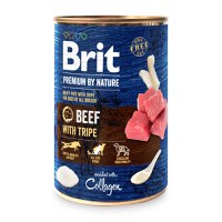 BRIT Premium By Nature, Vită și Burtă, conservă hrană umedă fără cereale câini, (pate), 400g - 1