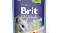 BRIT Premium, File Păstrăv, plic hrană umedă pisici, (în aspic), 85g