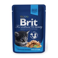 BRIT Premium Kitten, Pui, plic hrană umedă pisici junior, (în sos), 100g - 1