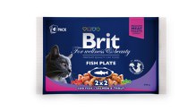 BRIT Premium Multipack Fish Plate, 2 arome, pachet mixt, plic hrană umedă pisici, (în sos), 100g x 4 - 1