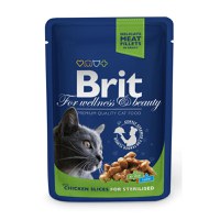 BRIT Premium Sterilised, Pui, plic hrană umedă pisici sterilizate, (în sos), 100g - 1