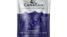 CANAGAN Senior/Sterilised , Pui, plic hrană umedă fără cereale pisici sterilizate senior, (în supă), 85g