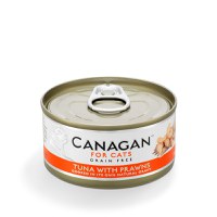 CANAGAN, Ton și Creveți, conservă hrană umedă fără cereale pisici junior & adult, (în suc propriu), 75g - 1