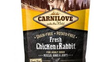 CARNILOVE Fresh Muscles, Bones & Joints S-XL, Pui și Iepure, hrană uscată fără cereale câini, sensibilitați articulare, 1.5kg