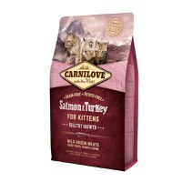 CARNILOVE Healthy Growth Kitten, Somon și Curcan, hrană uscată fără cereale pisici junior, 2kg - 1