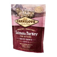 CARNILOVE Healthy Growth Kitten, Somon și Curcan, hrană uscată fără cereale pisici junior, 400g - 1