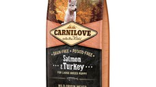 CARNILOVE Junior L-XL, Somon și Curcan, hrană uscată fără cereale câini junior, 12kg