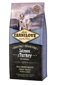 CARNILOVE Junior S-XL, Somon și Curcan, hrană uscată fără cereale câini junior, 12kg - 1