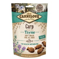 CARNILOVE Semi Moist Snack, Crap cu Cimbru, recompense funcționale fără cereale câini, suport metabolic, 200g - 1