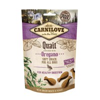 CARNILOVE Semi Moist Snack, Prepeliță cu Oregano, recompense funcționale fără cereale câini, sensibilități digestive, 200g - 1