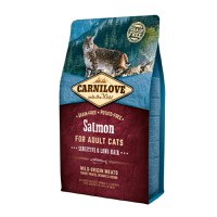 CARNILOVE Sensitive & Long Hair, Somon, hrană uscată fără cereale pisici, sensibilități digestive, piele și blană, 2kg - 2