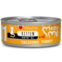 DISUGUAL Mini Me Kitten, Curcan, conservă hrană umedă fără cereale pisici junior, (pate), 85g - 1