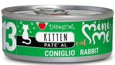 DISUGUAL Mini Me Kitten, Iepure, conservă hrană umedă fără cereale pisici junior, (pate), 85g