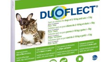 DUOFLECT, spot-on, solutie antiparazitara DUOFLECT, spot-on, soluție antiparazitară, pisici >5kg și câini 2-10kg, 3 pipete