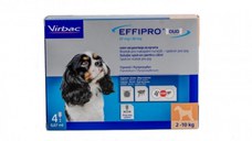 EFFIPRO Duo SD, deparazitare externă câini, pipetă repelentă, XS-S(2 - 10kg), 4buc