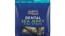 FISH4DOGS Dental Sea Jerky Fish Strips, XS-XL, Pește, punguță recompense fără cereale câini, deshidratat, 100g