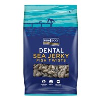 FISH4DOGS Dental Sea Jerky Fish Twists, XS-XL, Pește, punguță recompense fără cereale câini, deshidratat, 100g - 1