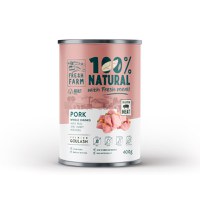 FRESH FARM Goulash, XS-XL, Porc, conservă hrană umedă fără cereale câini, (în supă), 400g - 1