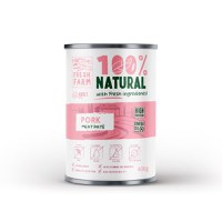 FRESH FARM Smooth, XS-XL, Porc, conservă hrană umedă câini, (pate), 400g - 1