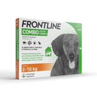 Frontline Combo, soluție spot-on antiparazitara, caini FRONTLINE Combo, spot-on, soluție antiparazitară, câini 2-10kg, 3 pipete - 1