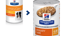 HILL'S Prescription Diet c/d, Pui, dietă veterinară câini, conservă hrană umedă, sistem urinar, 370g