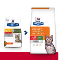 HILL'S Prescription Diet c/d Stress + Metabolic, Pui, dietă veterinară pisici, hrană uscată, sistem urinar,sistem nervos, metabolism, 3kg - 3