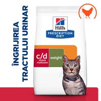 HILL'S Prescription Diet c/d Stress + Metabolic, Pui, dietă veterinară pisici, hrană uscată, sistem urinar,sistem nervos, metabolism, 3kg - 7