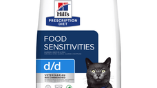 HILL'S Prescription Diet d/d, Rață cu Mazăre, dietă veterinară pisici, hrană uscată, sensibilități digestive HILL'S Prescription Diet d/d, Rață cu Mazăre, dietă veterinară pisici, hrană uscată, afecțiuni dermatologice și sistem digestiv, 1.5kg