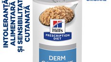 HILL'S Prescription Diet Derm Complete, dietă veterinară câini, conservă hrană umedă, piele & blana, (în sos), 370g