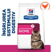 HILL'S Prescription Diet Gastrointestinal Biome, Pui, dietă veterinară pisici, hrană uscată, afecțiuni digestive HILL'S Prescription Diet Gastrointestinal Biome, Pui, dietă veterinară pisici, hrană uscată, sistem digestiv, 1.5kg - 4