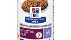 HILL'S Prescription Diet i/d Low Fat, XS-XL, Pui, dietă veterinară, conservă hrană umedă câini, sistem digestiv, obezitate, (pate), 200g