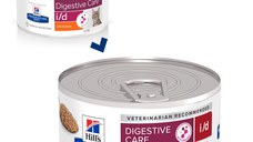 HILL'S Prescription Diet i/d Sensitive Digestive Care, Pui, dietă veterinară pisici, conservă hrană umedă, sistem digestiv, 156g