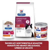 HILL'S Prescription Diet i/d Sensitive Digestive Care, Pui, dietă veterinară pisici, hrană uscată, sensibilități digestive HILL'S Prescription Diet i/d Sensitive Digestive Care, Pui, dietă veterinară pisici, hrană uscată, sistem digestiv, 3kg - 10