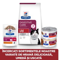 HILL'S Prescription Diet i/d Sensitive Digestive Care, Pui, dietă veterinară pisici, plic hrană umedă, sistem digestiv, 85g x 12buc - 2