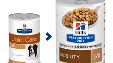 HILL'S Prescription Diet j/d Mobility, Pui, dietă veterinară câini, conservă hrană umedă, afecțiuni articulare, 370g