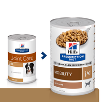 HILL'S Prescription Diet j/d Mobility, Pui, dietă veterinară câini, conservă hrană umedă, afecțiuni articulare, 370g - 1