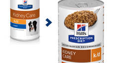 HILL'S Prescription Diet k/d Kidney Care, Pui, dietă veterinară câini, conservă hrană umedă, sistem renal, (în sos), 370g