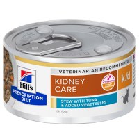 HILL'S Prescription Diet K/D Stew, Ton și Tocană de Legume, dietă veterinară, conservă hrană umedă pisici, sistem renal, (în sos), 82g - 1