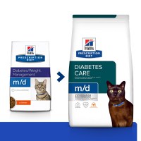 HILL'S Prescription Diet m/d Diabetes Care, Pui, dietă veterinară pisici, hrană uscată, afecțiuni metabolice (diabet) HILL'S Prescription Diet m/d Diabetes Care, Pui, dietă veterinară pisici, hrană uscată, metabolism (diabet), 3kg - 1